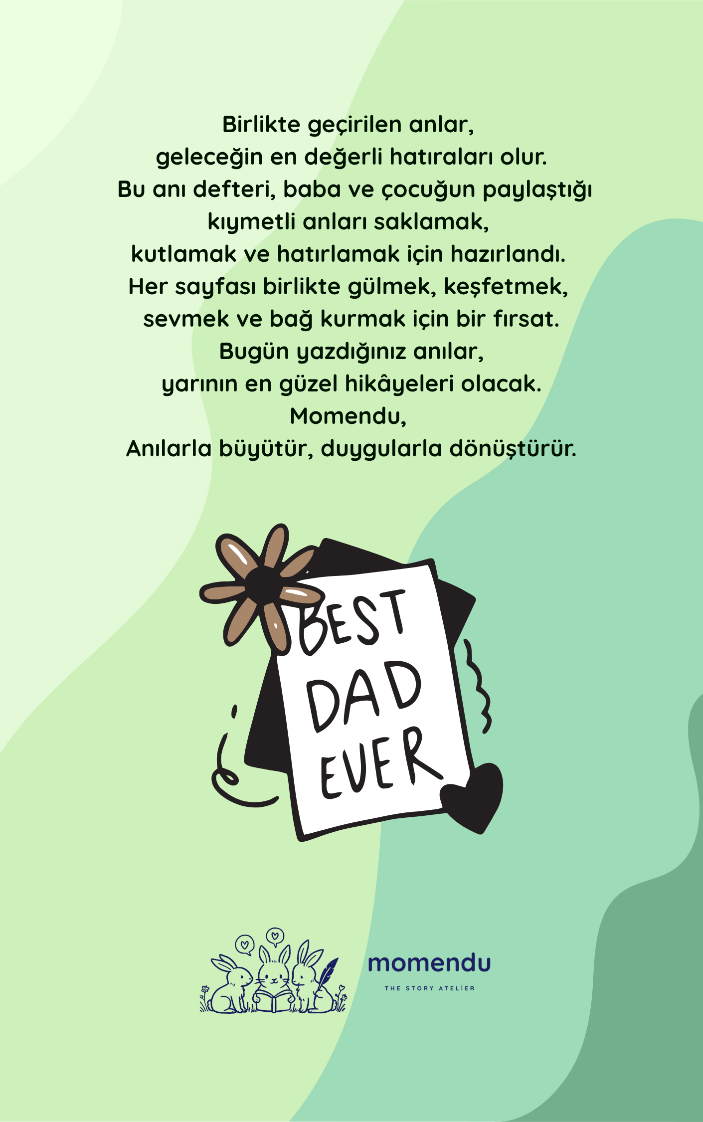Babam ve Ben Anı Defteri ve Aktivite Kartları